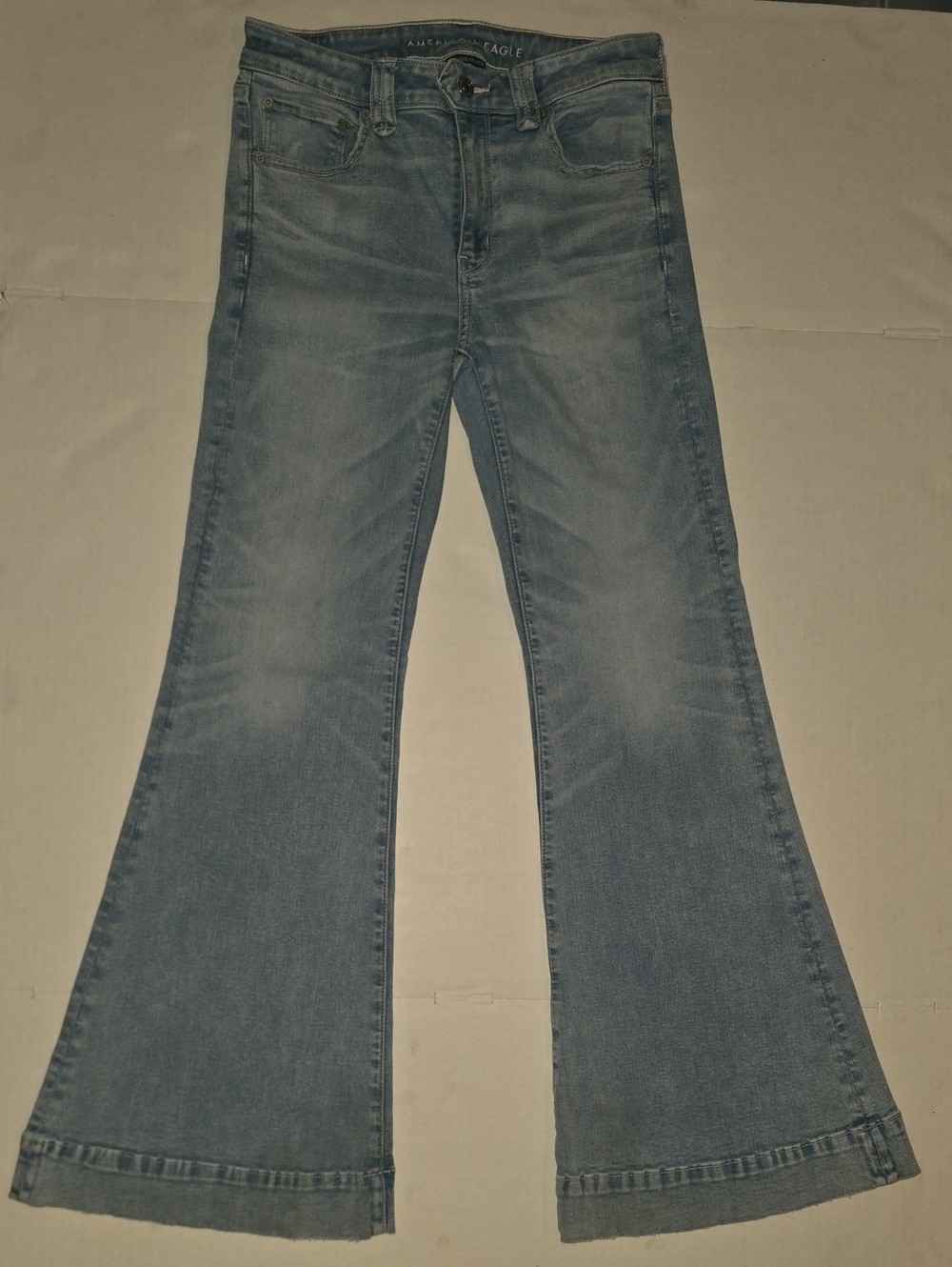 American Eagle Outfitters Light Wash Flare Jeans - Light Blue